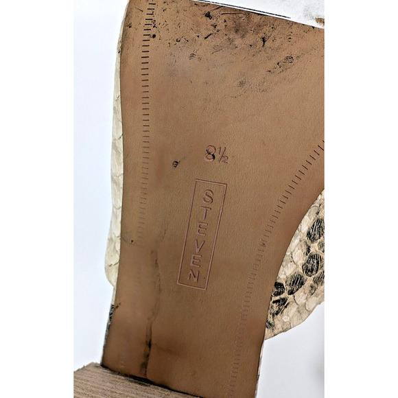 STEVEN NEW YORK Fedor Block Heel Slip On Mules Women’s Snake Print Sandals 8.5 - Picture 12 of 12